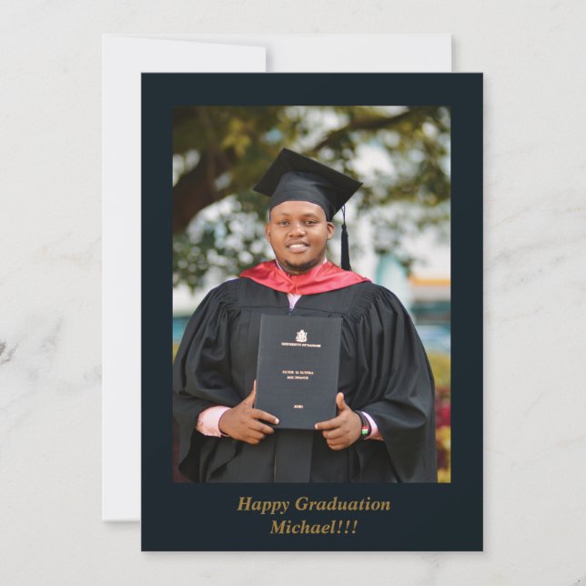 Grad Cap and Books Abschluss Ankündigung (Vorderseite)