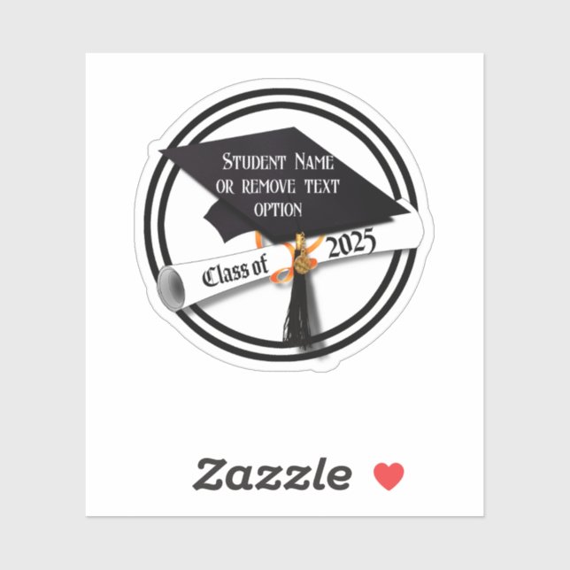 Grad Cap and Diploma 2025 Abschluss Aufkleber (Blatt)