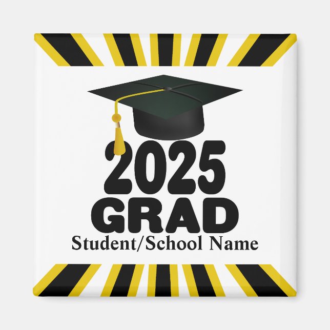 Grad Cap Bold-Klasse des Abschlusses 2025 Magnet (Vorne)