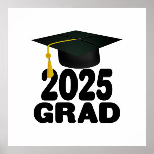 Grad Cap Bold-Klasse von 2025 Poster
