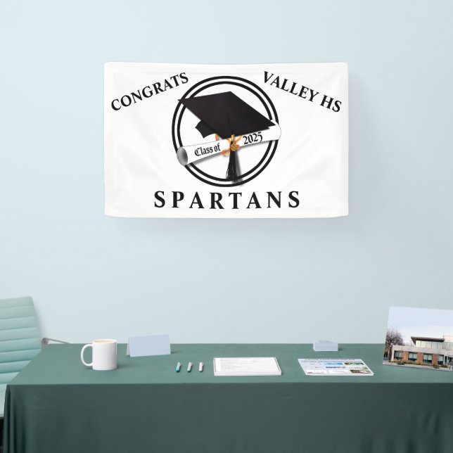 Grad-Cap-Diplom-Circle-Klasse 2025 Banner (Messe)