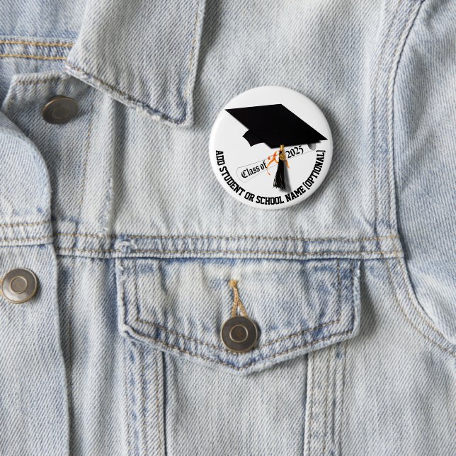 Grad-Cap-Diplom-Klasse 2025 Abschluss Button (Beispiel)