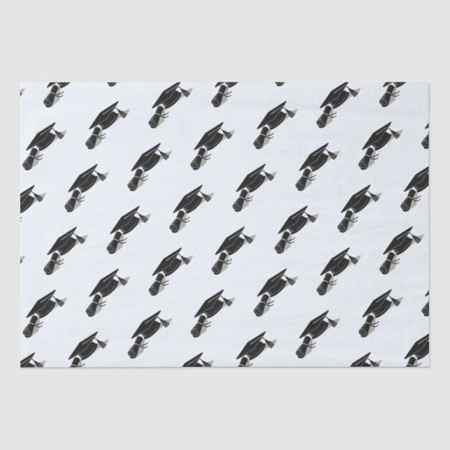 Grad-Cap-Diplom (Schwarz) Abschluss Seidenpapier (Vorderseite)