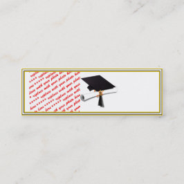 Grad-Cap-Diplom - Schwarz & Gold Mini Visitenkarte