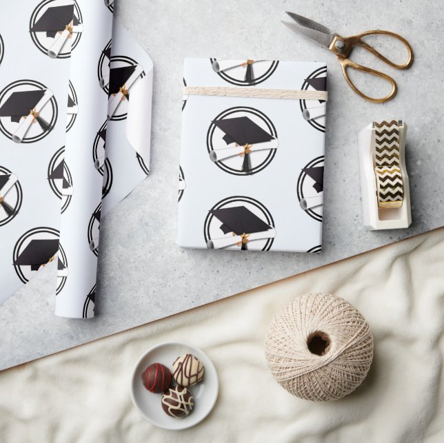 Grad Cap Diploma Abschluss Geschenkpapier (Kunsthandwerk)