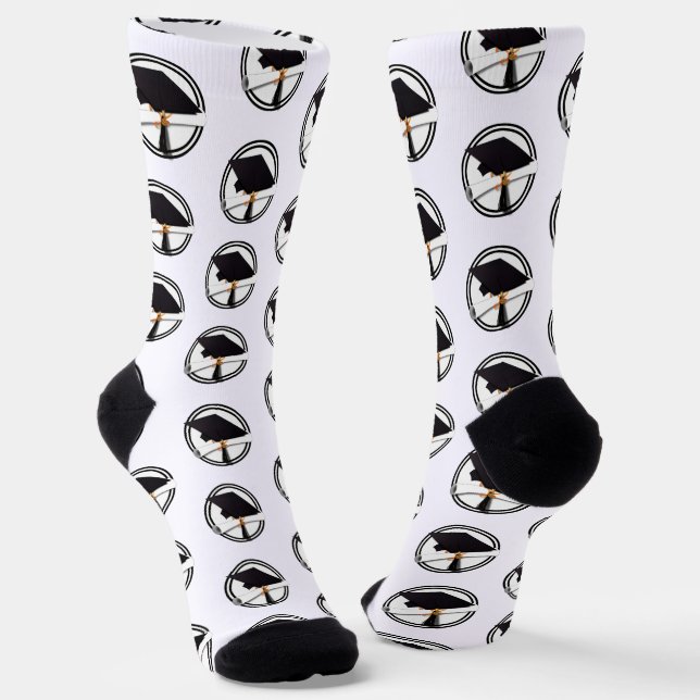 Grad Cap Diploma Abschluss Socken (Gewinkelt)