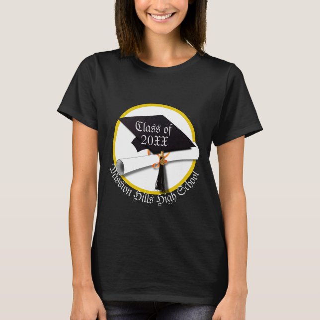 Grad Cap Diploma Abschluss T-Shirt (Vorderseite)