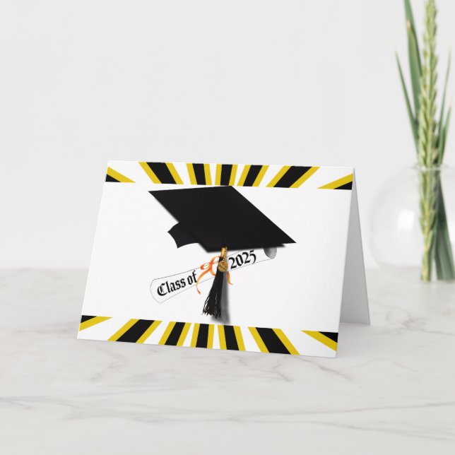 Grad-Cap-Diploma-Klasse 2025 Karte (Vorderseite)