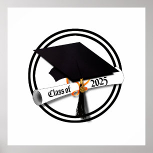 Grad-Cap-Diploma-Klasse 2025 Poster