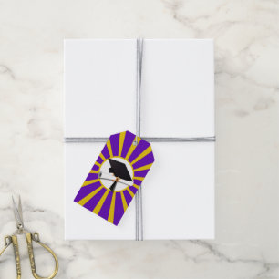 Grad Cap & Diploma - Schulfarben Lila Geschenkanhänger