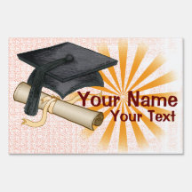 Grad Cap Diploma Yard Sign