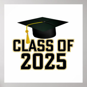 Grad Cap Letterman-Klasse 2025 Poster
