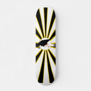 Grad Cap Tilt w/ School Colors Black and Gold Skateboard