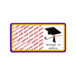 Grad-Cap und Diploma-Foto Adressaufkleber