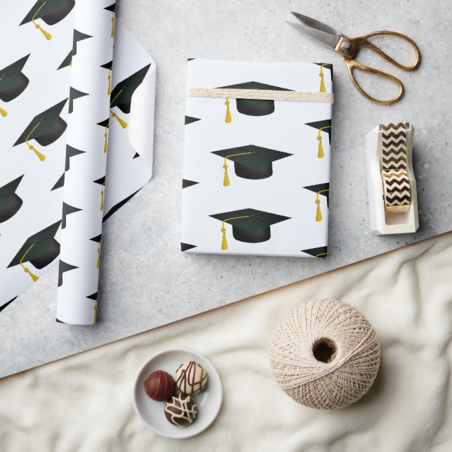 Grad Cap und Tassel Abschluss Geschenkpapier (Kunsthandwerk)