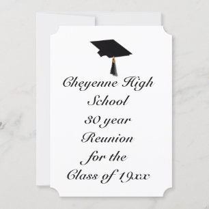 Grad Cap - Wiedersehen in der High School Einladung
