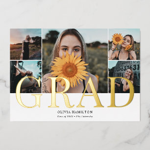 Grad Chic Multi Foto Abschlussfeier Folieneinladung