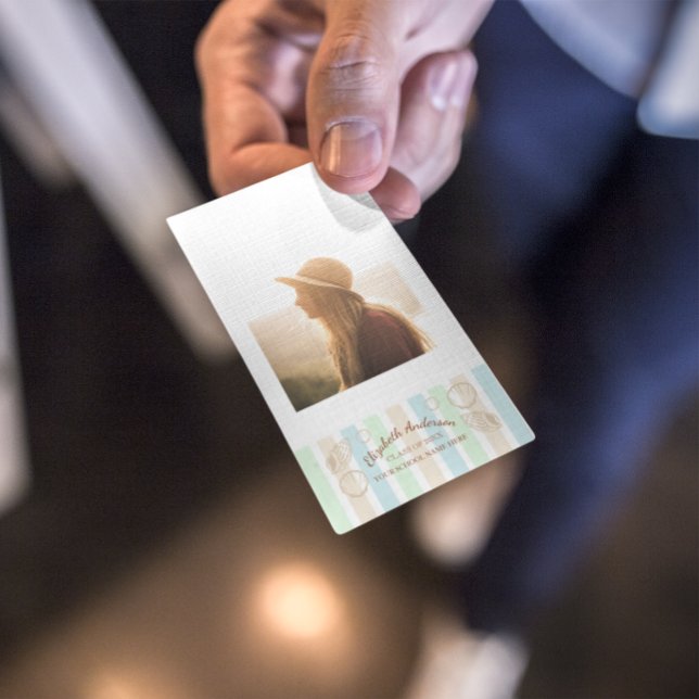 Grad Club Beach Party Name Card Visitenkarte (Von Creator hochgeladen)