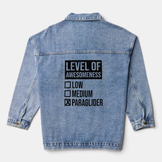 Grad der Awesomness Low Medium Paraglider Jeansjacke (Rückseite)