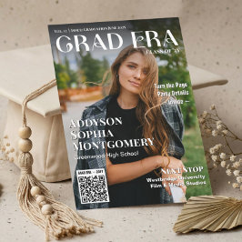 Grad Era Trendy Graduation Magazine Photo Collage Einladung