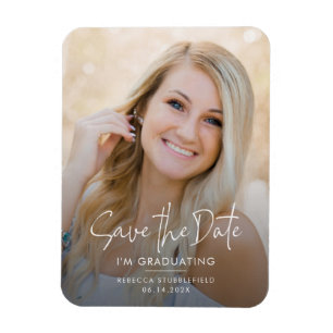Grad Foto 2025 Save the Date Abschluss Magnet