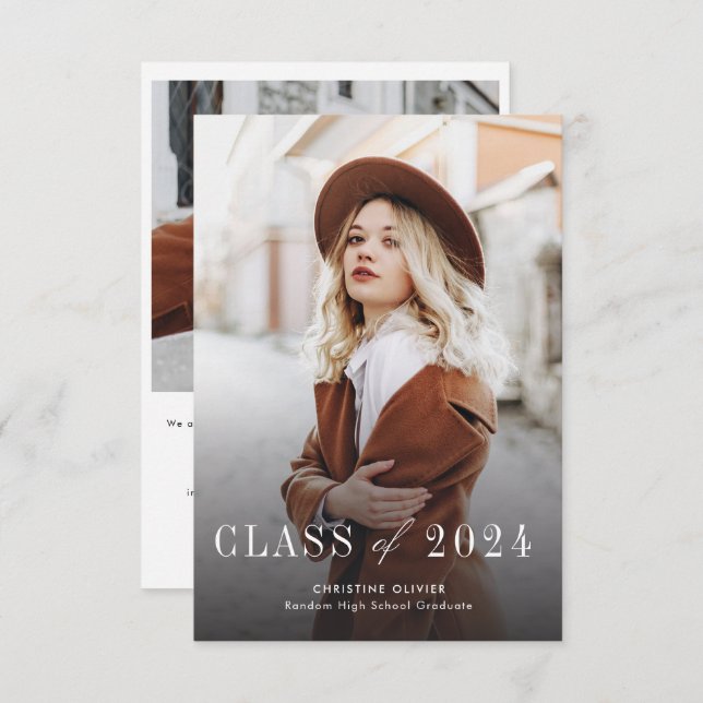 Grad Foto Abschluss Class of 2025 Ankündigung (Vorne/Hinten)