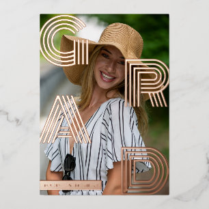 GRAD Foto Abschluss Rose Goldene Fohlen Einladung