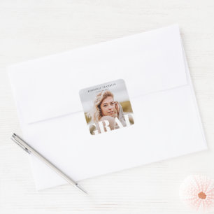 GRAD Foto Abschluss Square Sticker