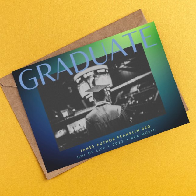 grad Foto Blau benutzerdefinierte Uni ombre Ankündigung (Von Creator hochgeladen)