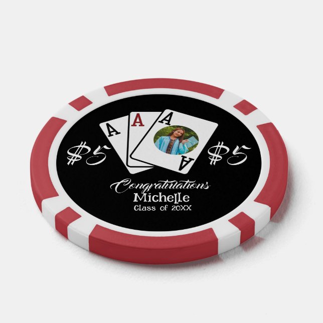 Grad Gastgeschenk Vegas Chips, Personalisiertes Fo Pokerchips (Einzeln)