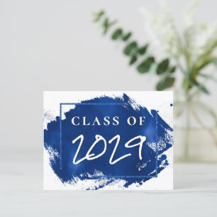 Grad gestrichen Blue Spritzer Brushstroke Party Einladungspostkarte