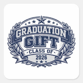 Grad Gift – Perfect Graduation Celebration Quadratischer Aufkleber