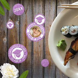 Grad Glam Lila Cap Foto Graduation Party Konfetti