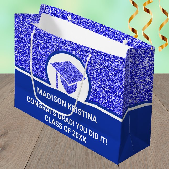 Grad Glam Navy Cap Einfache Elegante Custom Große Geschenktüte (Von Creator hochgeladen)