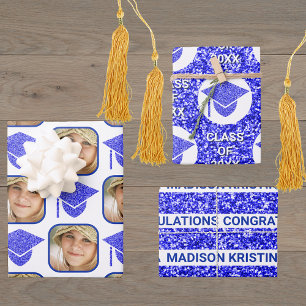 Grad Glam Navy Cap Moderne Assorrates Celebrate Geschenkpapier Set