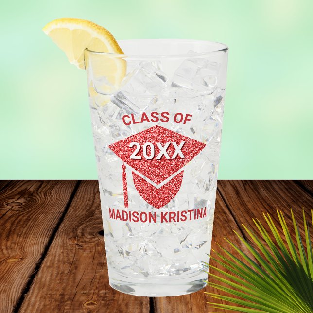 Grad Glam Red Cap Elegant Glückwunsch Glas (Von Creator hochgeladen)