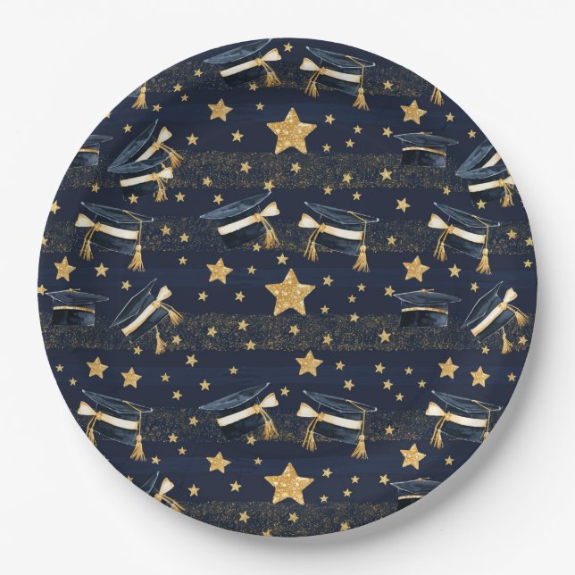 Grad Glow: Kappen, Sterne & Feiern! Pappteller (Vorderseite)