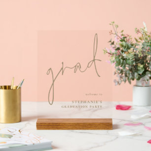 Grad Gold Script Willkommen zur Graduierungspartei Acrylschild