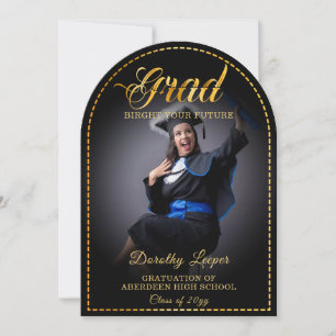 Grad. Goldene Touch Brighert deine Zukunft. Einladung