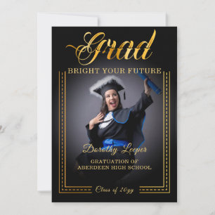 Grad. Goldene Touch Brighert Ihre Zukunft Einladung