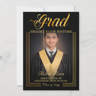 Grad. Goldene Touch Brighert Ihre Zukunft Einladung