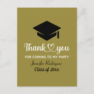 Grad Graduate Cap Danke, dass Sie in mein Party ge Postkarte