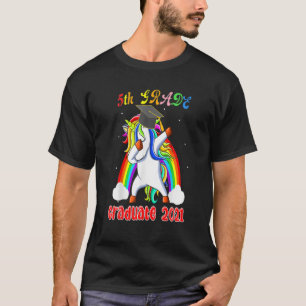 Grad Graduate Class 2021 Dabbing Unicorn Grad T-Shirt