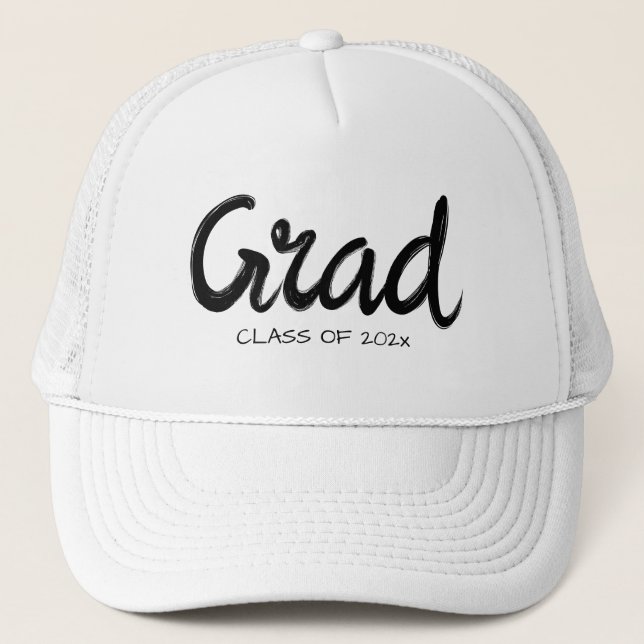 Grad graduate personalized year handwriten text truckerkappe (Vorderseite)