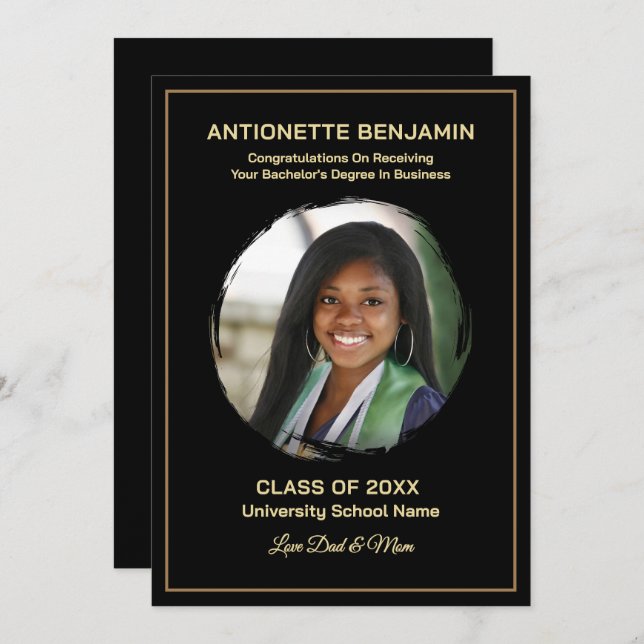 Grad Graduate Photo Graduation Card (Vorne/Hinten)