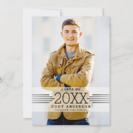 Grad | Graduierungspartei für Fotos mit schwarzem  Einladung