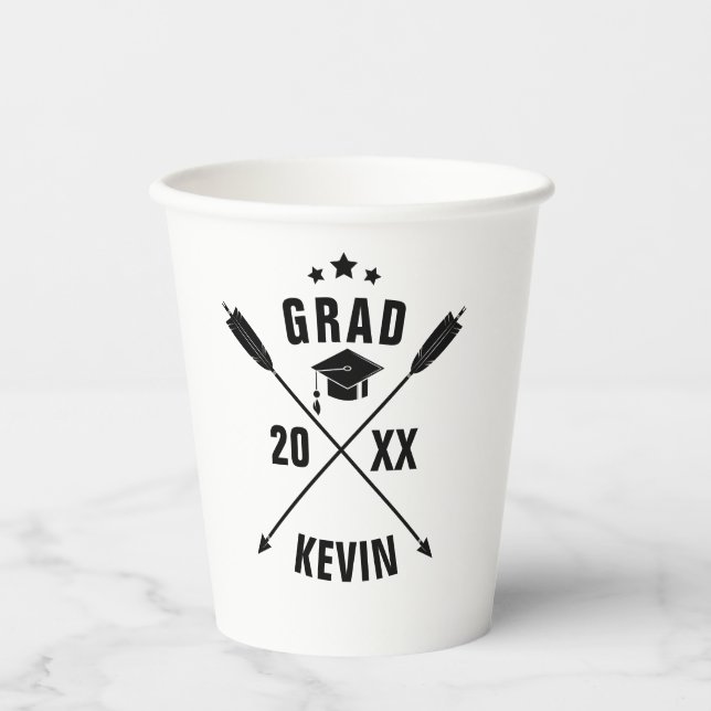 Grad Hat anpassbare Vorlage Papier Cup Pappbecher (Vorderseite)