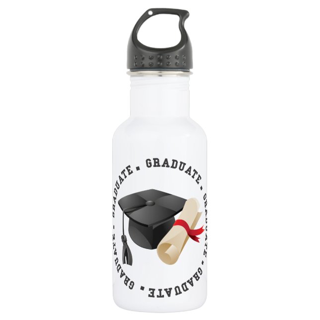 Grad Hat und Degree Wasserflasche (Vorderseite)