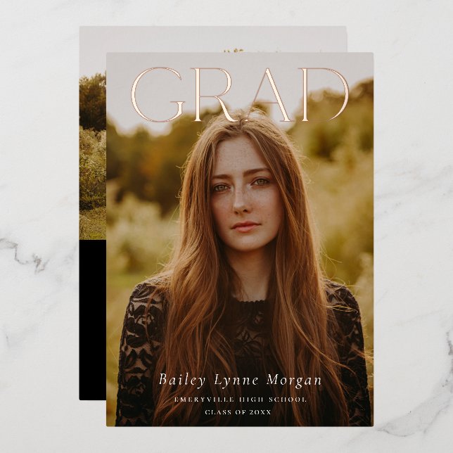 GRAD Headline Foto Abschluss Folieneinladung (Vorderseite/Rückseite)