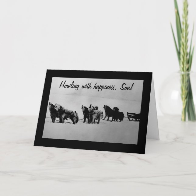 GRAD-HOWLING MIT GLÜCKLICHKEIT, SOHN KARTE (Vorderseite)